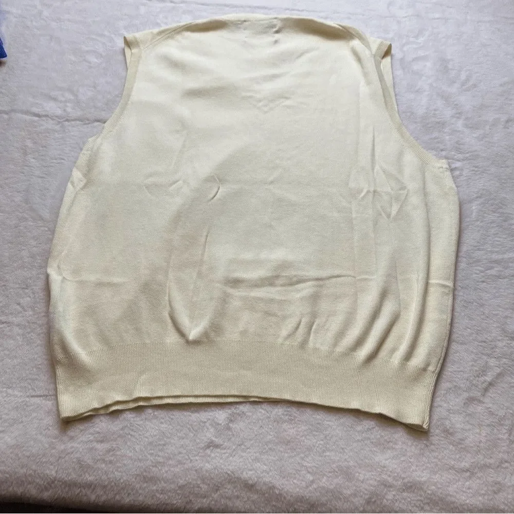 Polo Ralph Lauren Men’s XL Pima Cotton Sweater Vest Pale Yellow V-Neck Pony